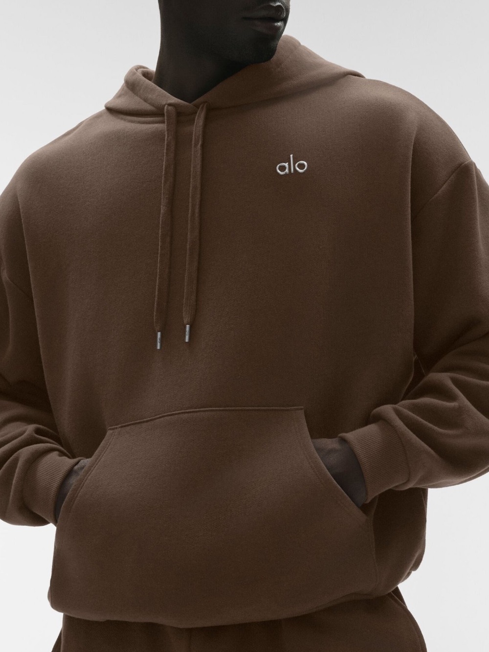 ALO Accolade Men's Espresso Brown Pullover Hoodie *fits like L
